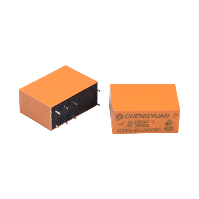 مرحل CYF2، مرحل DPDT، JQX-14F، مرحل 5A 250VAC، مرحل 8A، مرحل 8PIN PCB 0.54 وات. مرحل طاقة 14F