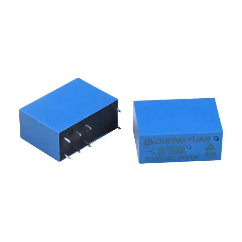 مرحل CYF2، مرحل DPDT، JQX-14F، مرحل 5A 250VAC، مرحل 8A، مرحل 8PIN PCB 0.54 وات. مرحل طاقة 14F